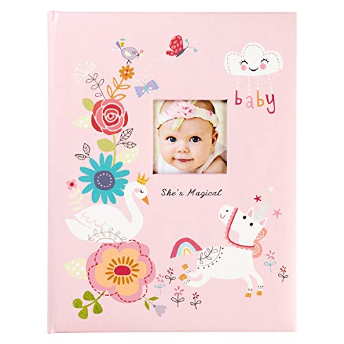 C.R. Gibson ''She's Magical'' Pink Baby Memory Book for Girls, 48 Pages, 9.1'' x 11.5''