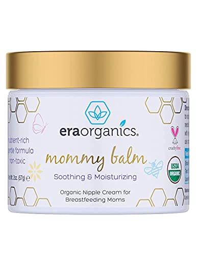 Era Organics Soothing Nipple Butter Breastfeeding Cream - Calming and Moisturizing for Chapped, Sensitive Skin - USDA Organic Nipple Cream for Breastfeeding - Baby Friendly Organic Nipple Balm