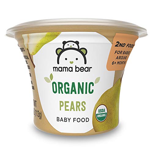 Amazon Brand - Mama Bear Organic Baby Food, Pears, 4 Ounce Tub, Pack of 12