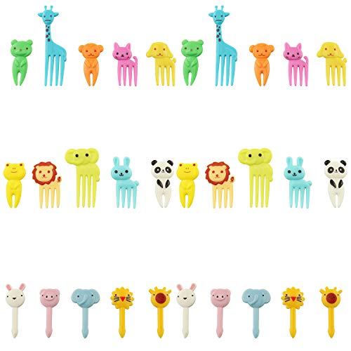 Tegg Food Pick 30PCS Cute Animal Bento Decoration Food Picks Forks Skewer For Lunch Box Mini Cartoon Toothpick