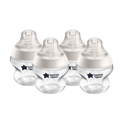 Tommee Tippee Closer To Nature Anti-Colic Baby Bottle, 5oz, Slow-Flow Breast-Like Nipple For A Natural Latch, Anti-Colic Valve, Pack Of 4