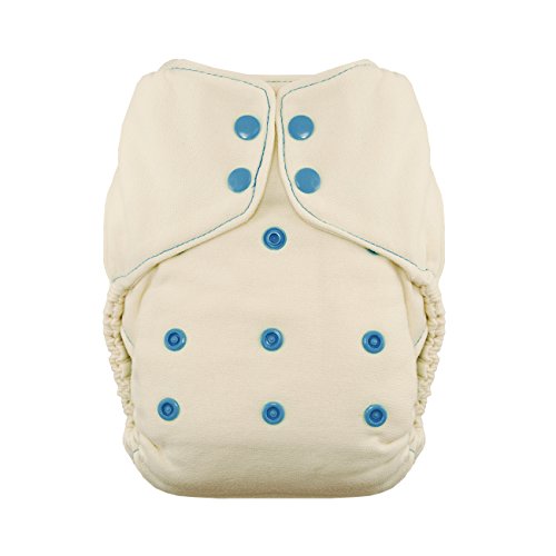 Thirsties Snap Natural One Size Fitted, Ocean Blue Diapers