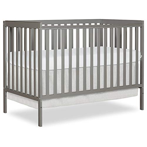 Dream On Me Synergy 5-in-1 Convertible Crib in Cool Grey, Greenguard Gold Certified