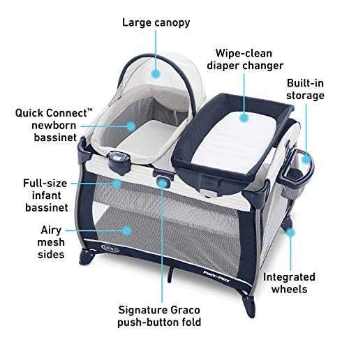 Graco Pack 'n Play Quick Connect Portable Bassinet Playard, Alex