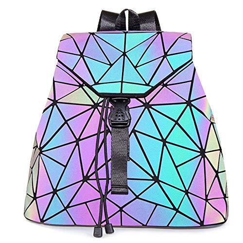 HotOne Luminous Geometric Purse and Handbag Holographic Purse Reflective Purse Fashion Backpacks (Drawstring Backpack Only)