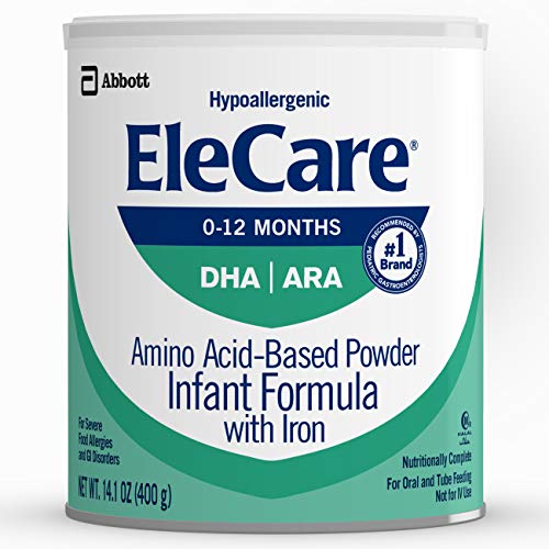 EleCare Hypoallergenic Formula, Complete Nutrition For Severe Food Allergies, Amino Acid-based Infant Formula, 14.1 oz, 1 Count