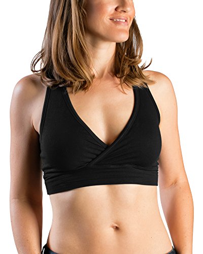 Kindred Bravely French Terry Racerback Nursing Sleep Bra for Maternity/Breastfeeding (Black, Medium)