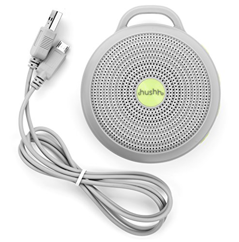 Marpac Hushh Portable White Noise Machine for Baby | 3 Soothing, Natural Sounds with Volume Control | Compact for On-the-Go Use & Travel | USB Rechargeable | Baby-Safe Clip & Child Lock