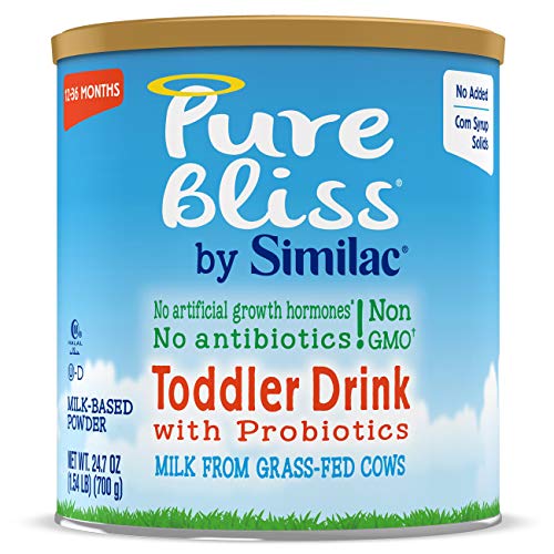 Image of the Pure Bliss by Similac Toddler Drink with Probiotics, Starts with Fresh Milk from Grass-Fed Cows, Non-GMO Toddler Formula, 24.7 Oz, 6Count
