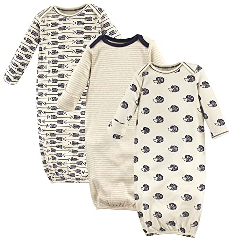 Touched by Nature Unisex Baby Organic Cotton Gowns, Hedgehog, 0-6 Months US