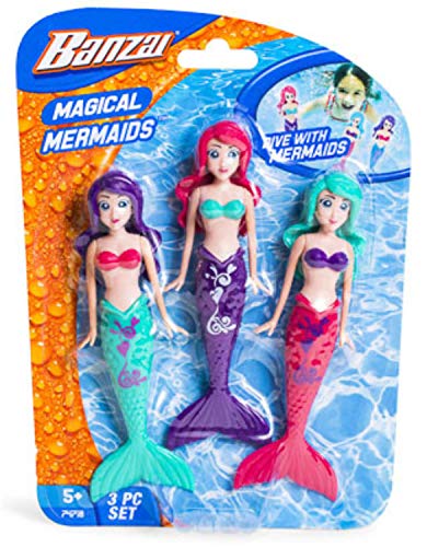 Fun Stuff Banzai Spring and Summer 3 Piece Magical Mermaid Dolls, in Assorted Colors