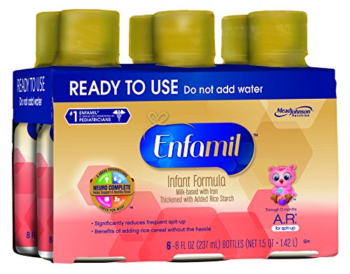 Image of the Enfamil A.R. Infant Formula for Spit Up, Ready to Use, 8 Fluid Ounce Bottle, 6 Count (Pack of 4)