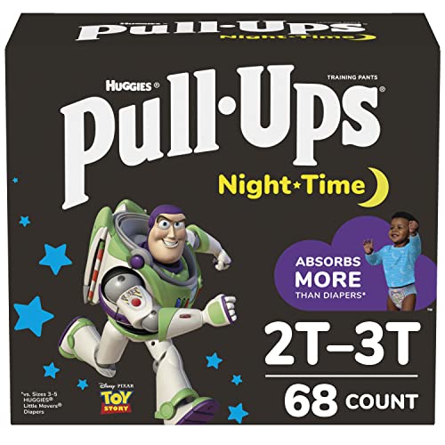 Pull-Ups Boys' Nighttime Potty Training Pants, Training Underwear, 2T-3T (16-34 lbs), 68 Ct
