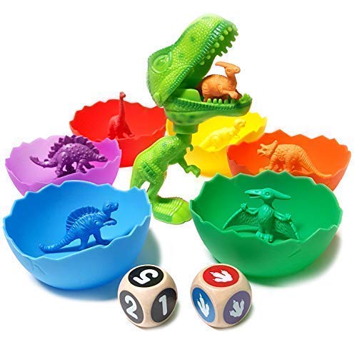 Jumbo Sorting & Counting Dinosaurs Matching Game - Educational Dinosaur Toys for 2 3 4 5 Year Olds with 54 Math Manipulatives, Dino Grabber, Toddler Games Dice, Toy Storage & Kids Activities eBook
