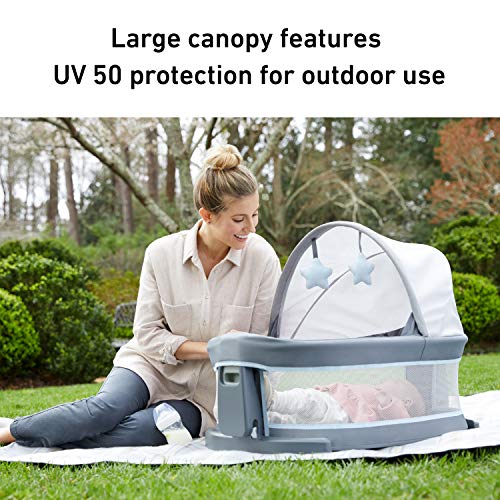 Graco Pack 'n Play Travel Dome LX Playard | Includes Portable Bassinet, Full-Size Infant Bassinet, and Diaper Changer, Annie