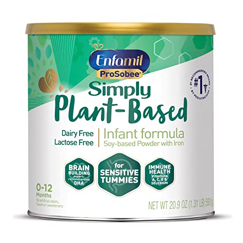 Enfamil Plant based Baby Formula, 20.9 Oz Powder Can, Enfamil ProSobee for Sensitive Tummies, Soy-based, Plant Sourced Protein, Lactose-free, Milk free