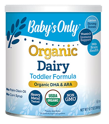 Baby's Only Organic Dairy with DHA & ARA Toddler Formula, 12.7 Oz (Pack of 6) | Non-GMO | USDA Organic | Clean Label Project Verified | Brain & Eye Health (Packaging May vary)