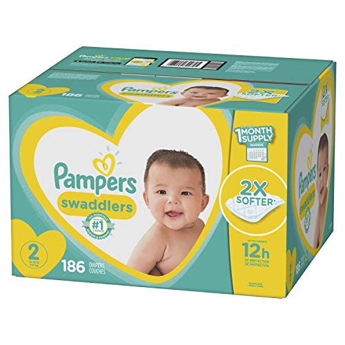 Diapers Size 2, 186 Count - Pampers Swaddlers Disposable Baby Diapers, One Month Supply