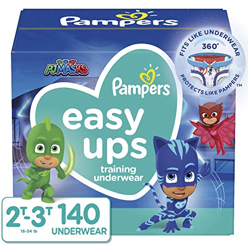 Pampers Easy Ups Pull On Disposable Potty Training Underwear for Boys and Girls, Size 4, (2T-3T), 140 Count (Packaging May Vary)