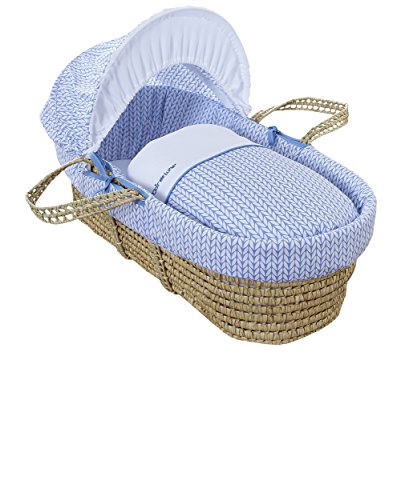 Clair de Lune Barley Bébé Palm Moses Basket (Blue)