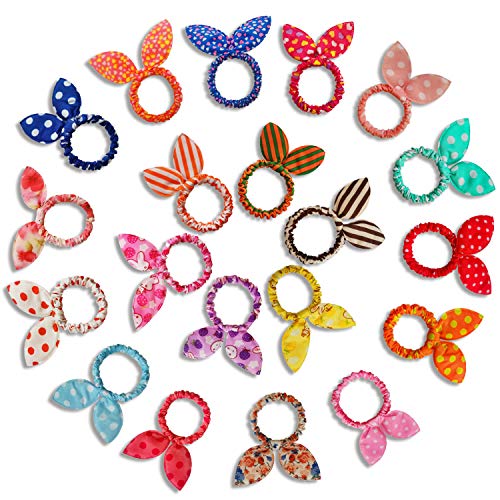 20pcs Baby Hair Ties for Toddler Girls Cute Rabbit Ear Chiffon Scrunchies Ponytail Holders