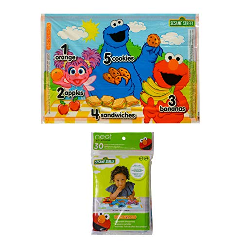 Neat Solutions Sesame Street Table Topper Disposable Stick-in-Place Placemats - 30 Count