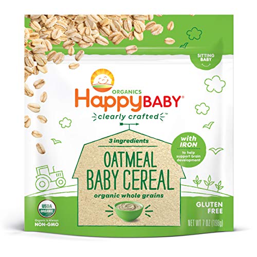 Happy Baby Organics Clearly Crafted Baby Cereal, Oatmeal, 7 Ounce (Pack of 1)