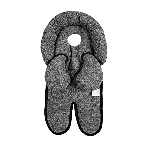 Boppy Head And Neck Support, Charcoal Heathered Reversible Fabric, With Removable Neck Support, For 3- or 5-point Harness Systems, For Strollers And Swings, 0+ Months
