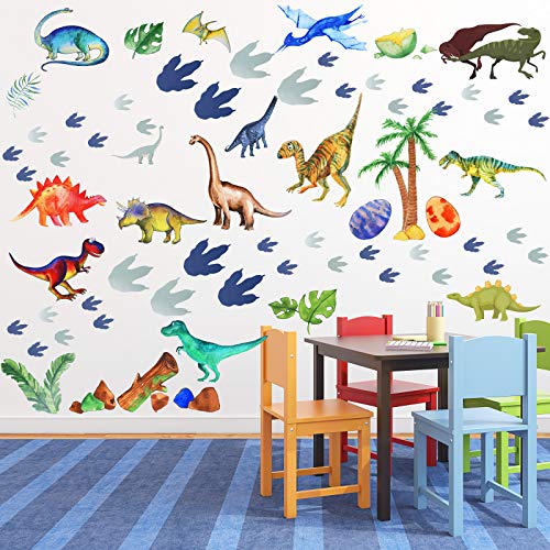 Dinosaur Decals Wall Stickers Boys Kids Room Decoration Glow in The Dark Luminous Dinosaur Vinyl Decor Baby Bedroom Living Room Bathroom Decor (Chic Style)