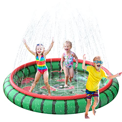 SUSENGO Splash Pad Sprinkler Mat for Kids, Large Size 74.8