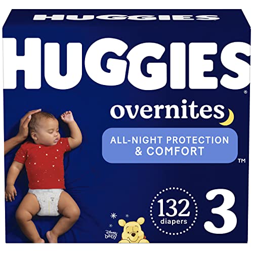 Huggies Overnites Nighttime Baby Diapers, Size 3 (16-28 lbs), 132 Ct