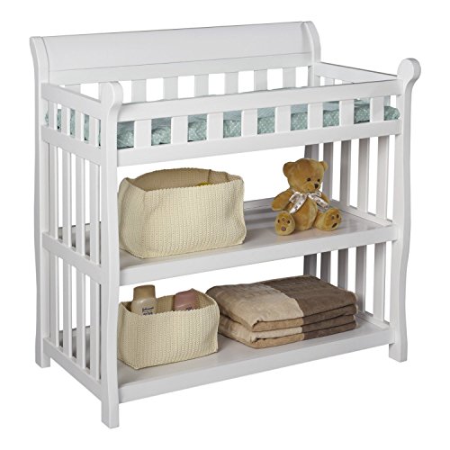 Image of the Premium Changing Table Baby Furniture for Diaper Change in Delta Modern White Solid Wood Design