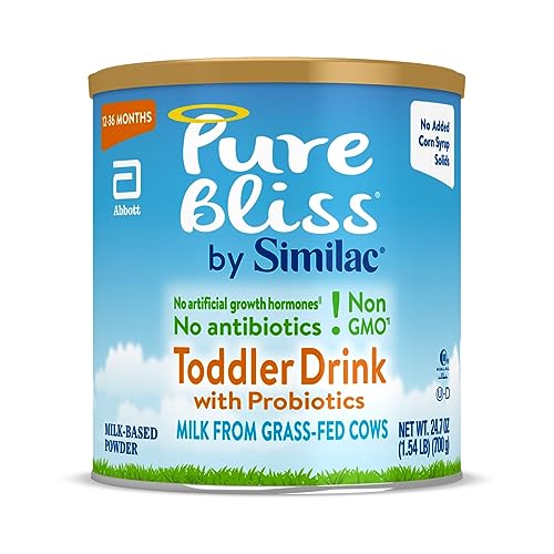 Similac Pure Bliss by Similac Toddler Drink with Probiotics,Starts with Fresh Milk from Grass-Fed Cows,Non-GMO Toddler Formula,24.7 ounces