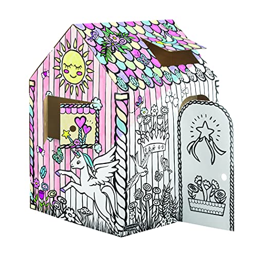 Bankers Box at Play Unicorn Playhouse, Cardboard Playhouse and Craft Activity for Kids