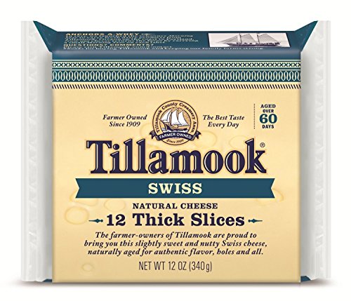 Tillamook Swiss Cheese Thick Slices 12 oz (Pack of 1)
