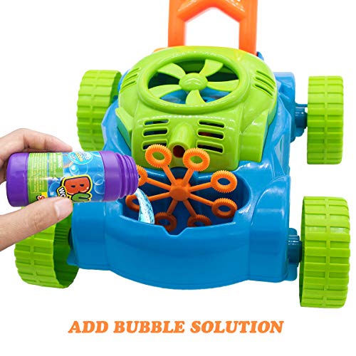 Lydaz Bubble Mower for Toddlers, Kids Bubble Blower Machine Lawn Games, Summer Outdoor Push Toys, Birthday Toy Gifts for Preschool Baby Boys Girls