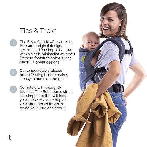 Boba Baby Carrier Classic 4Gs - Constellation - Backpack or Front Pack Baby Sling for 7 lb Infants and Toddlers up to 45 pounds