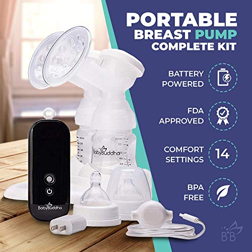 BabyBuddha Portable and Compact Breast Pump. Revolutionary Battery Powered Pump gives you the Freedom of Mobility while Comfortably Pumping.