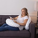 Image of the Boppy Slipcovered Pregnancy Body Pillow, Trellis, White