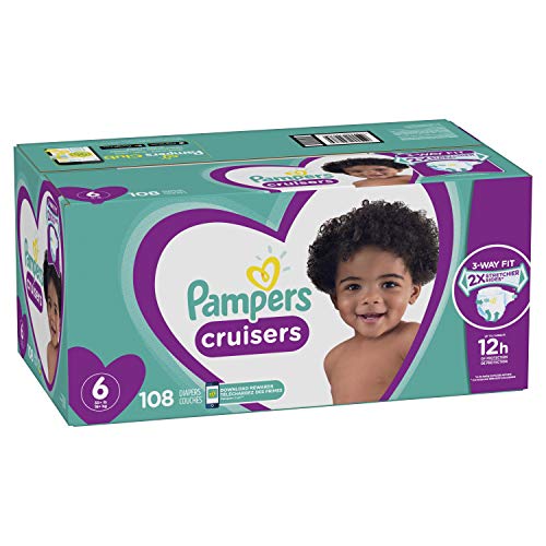 Diapers Size 6 (108 Count) - Pampers Cruisers Disposable Baby Diapers, ONE MONTH SUPPLY