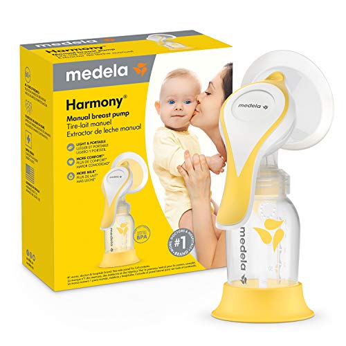 New Medela Harmony Manual Breast Pump, Single Hand Breastpump with Flex Breast Shields for More Comfort and Expressing More Milk