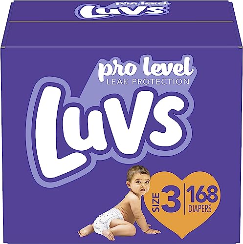 Luvs Triple Leakguards Diapers, Size 3 (168 Count) - Packaging May Vary