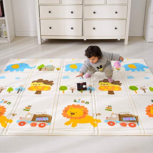 Bammax X-Large Waterproof Foam Padded Baby Play Mat | Reversible & Foldable | Safe & Thick Baby Foam Play Mat | 70