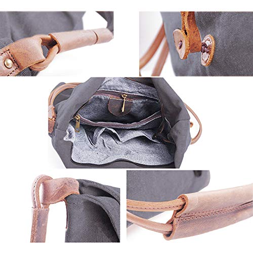 Kemy's Oversized Canvas Crossbody Satchel Bags for Women Hobo Handbags Cross Body Tote Unisex Vintage Men Leather Messenger Bag Over the Shoulder Purse Travel Large