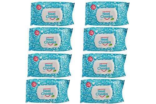 The Original NeatCheeks Natural Flavored Baby Face Wipes for Sensitive Skin - As seen on Shark Tank! (8 Packs of 25)
