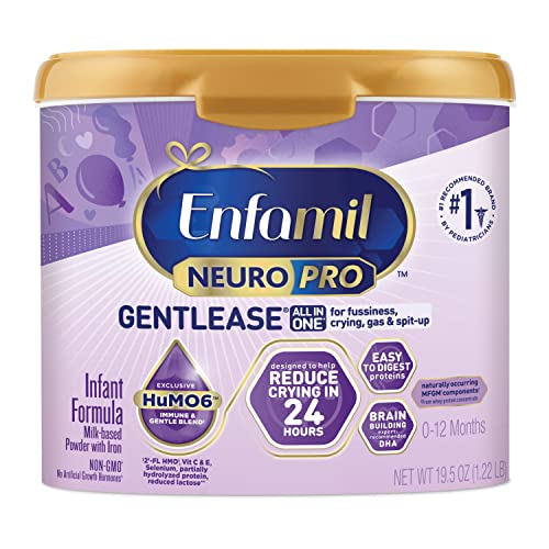 Enfamil NeuroPro Gentlease Baby Formula, Brain and Immune Support with DHA, Clinically Proven to Reduce Fusiness, Crying, Gas and Spit-up in 24 Hours, Non-GMO, 19.5 Oz