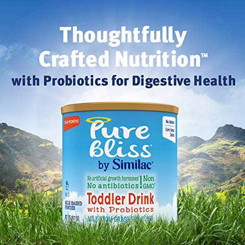 Pure Bliss by Similac Toddler Drink with Probiotics, Starts with Fresh Milk from Grass-Fed Cows, Non-GMO Toddler Formula, 24.7 Oz, 6Count