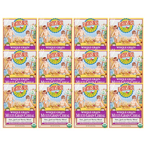 Earth's Best Organic Baby Food, Organic Whole Grain Multi-Grain Baby Cereal, Non-GMO, Easily Digestible and Iron Fortified Baby Food, 8 oz Box (Pack of 12)