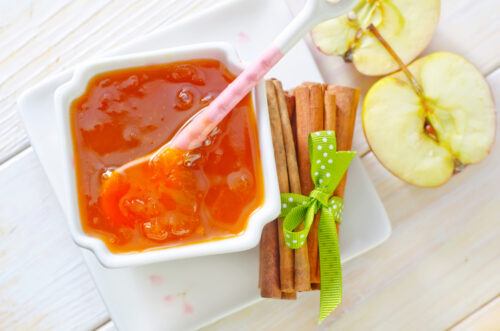 bowl of apple jam