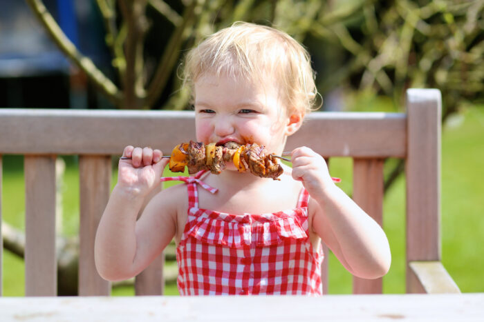 Baby Eating Meat for the First Time